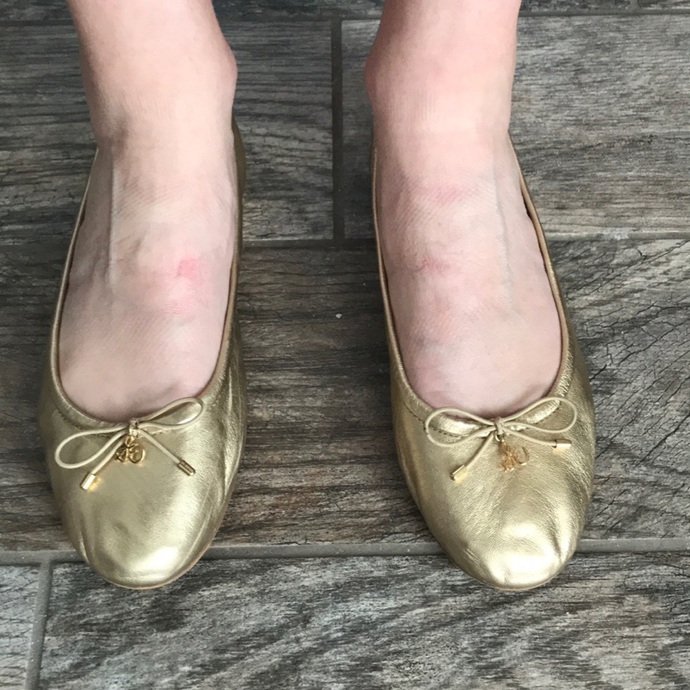 Gold Ballet flats